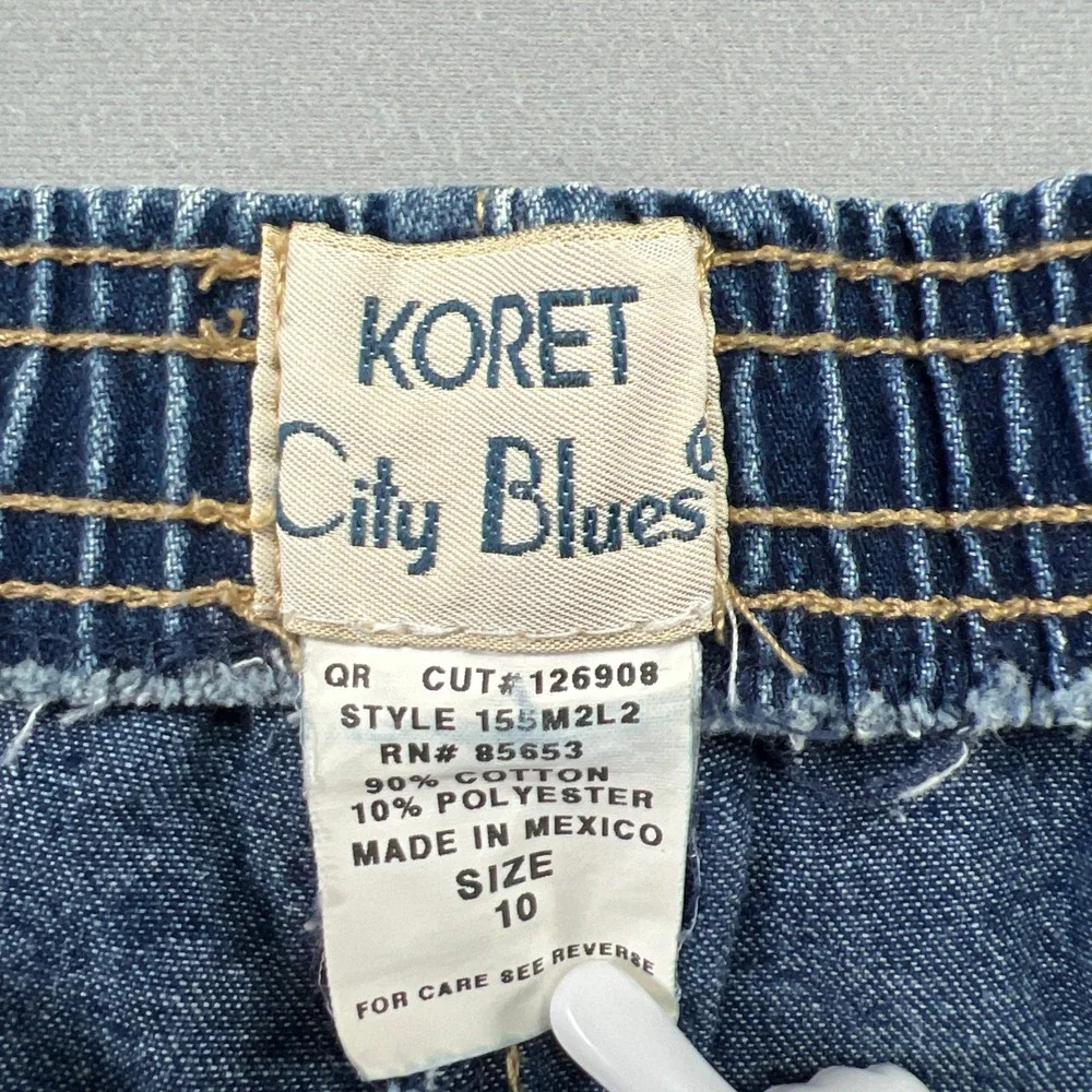 City Blues By Koret Straight Jeans Women 10 Denim Cotton Elastic Waist High Rise